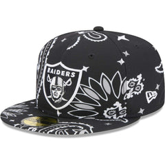 Las Vegas Raiders New Era Paisley 59FIFTY Fitted Hat - Black - NFL