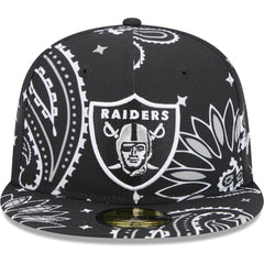 Las Vegas Raiders New Era Paisley 59FIFTY Fitted Hat - Black - NFL