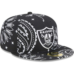 Las Vegas Raiders New Era Paisley 59FIFTY Fitted Hat - Black - NFL