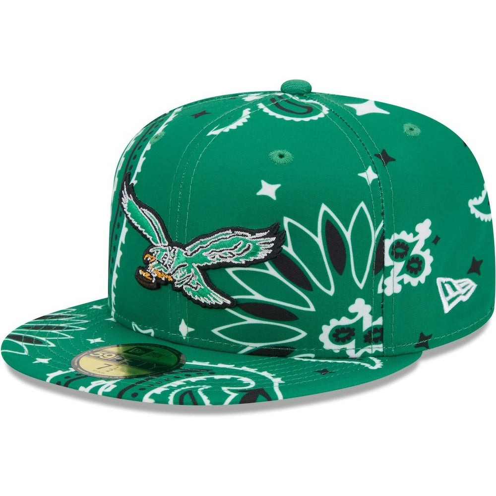 Philadelphia Eagles New Era Throwback Paisley 59FIFTY Fitted Hat - Kelly Green - NFL
