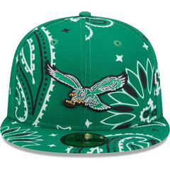 Philadelphia Eagles New Era Throwback Paisley 59FIFTY Fitted Hat - Kelly Green - NFL