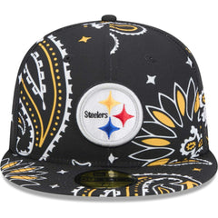 Pittsburgh Steelers New Era Paisley 59FIFTY Fitted Hat - Black - NFL
