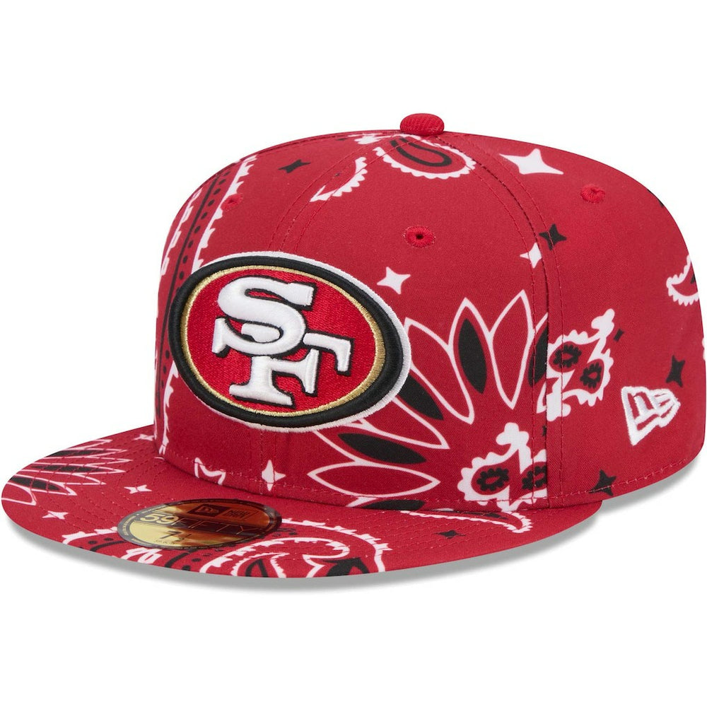 San Francisco 49ers New Era Paisley 59FIFTY Fitted Hat - Scarlet - NFL