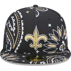 New Orleans Saints New Era Paisley 59FIFTY Fitted Hat - Black - NFL