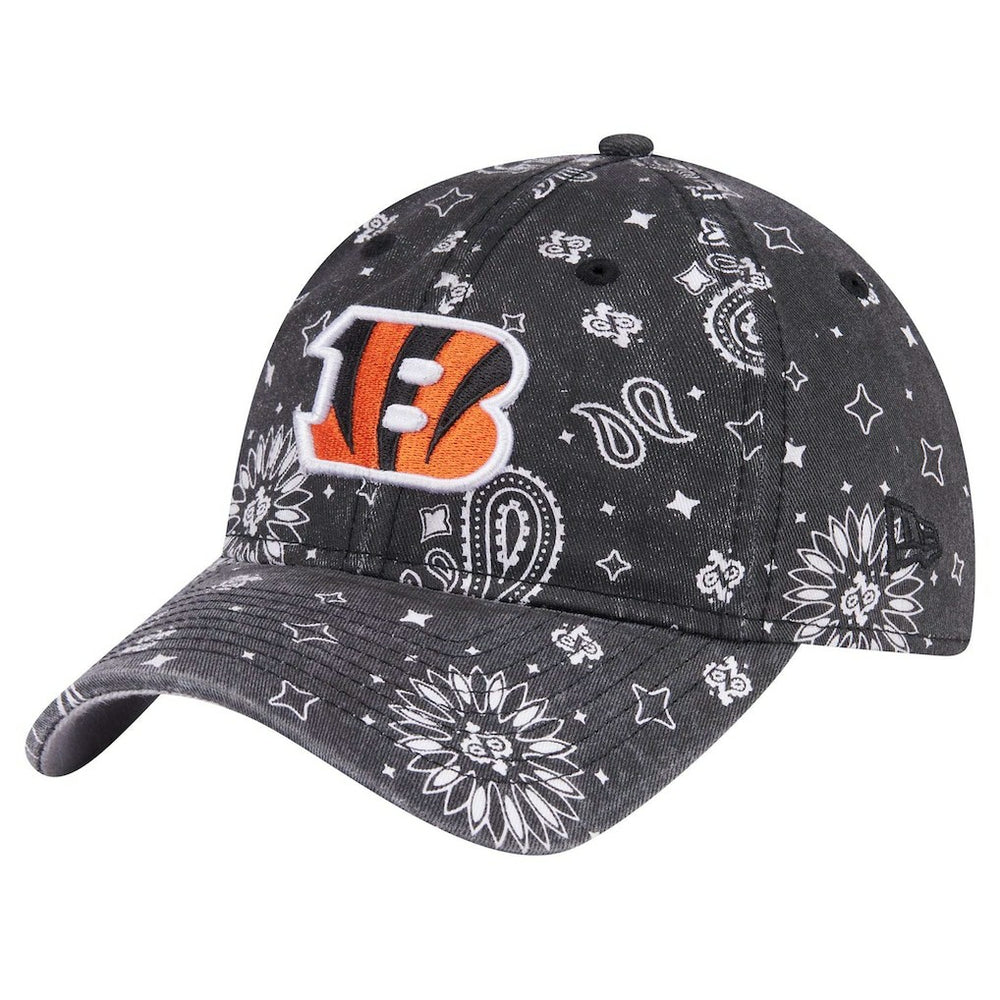 Cincinnati Bengals New Era Women's Paisley 9TWENTY Adjustable Hat - Black - NFL