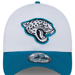 Jacksonville Jaguars New Era 2024 NFL Training Camp 39THIRTY Flex Hat - White/Teal - NFL