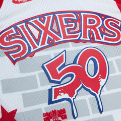 Mitchell & Ness Philadelphia 76ers x Tats Cru Hardwood Classics Fashion Jersey White