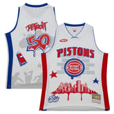Mitchell & Ness Detroit Pistons x Tats Cru Hardwood Classics Fashion Jersey White