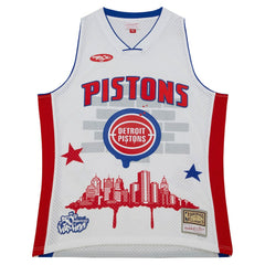 Mitchell & Ness Detroit Pistons x Tats Cru Hardwood Classics Fashion Jersey White