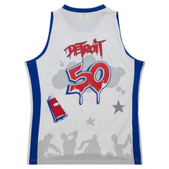 Mitchell & Ness Detroit Pistons x Tats Cru Hardwood Classics Fashion Jersey White