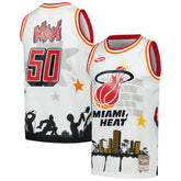 Mitchell & Ness Miami Heat x Tats Cru Hardwood Classics Fashion Jersey White
