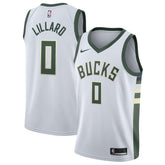 Nike Damian Lillard Milwaukee Bucks Unisex Swingman Player Jersey Association Edition White