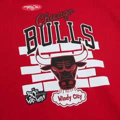 Mitchell & Ness Chicago Bulls x Tats Cru Hardwood Classics Brick Pullover Hoodie Red
