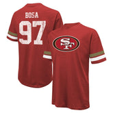 Nick Bosa San Francisco 49ers Majestic Threads Name & Number Oversized Fit T-Shirt - Scarlet - NFL