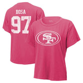 Nick Bosa San Francisco 49ers Majestic Threads Women's Name & Number T-Shirt - Pink - NFL