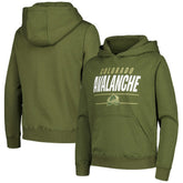 Colorado Avalanche Levelwear Youth Podium Fleece Pullover Hoodie - Olive | NHL online