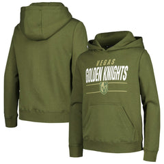 Vegas Golden Knights Levelwear Youth Podium Fleece Pullover Hoodie - Olive | NHL near me