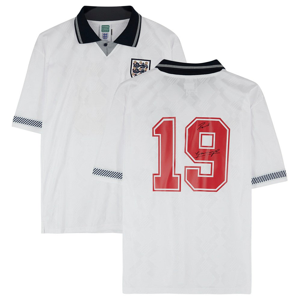 Fanatics - Paul Gascoigne England National Team Autographed 1990 Home Jersey