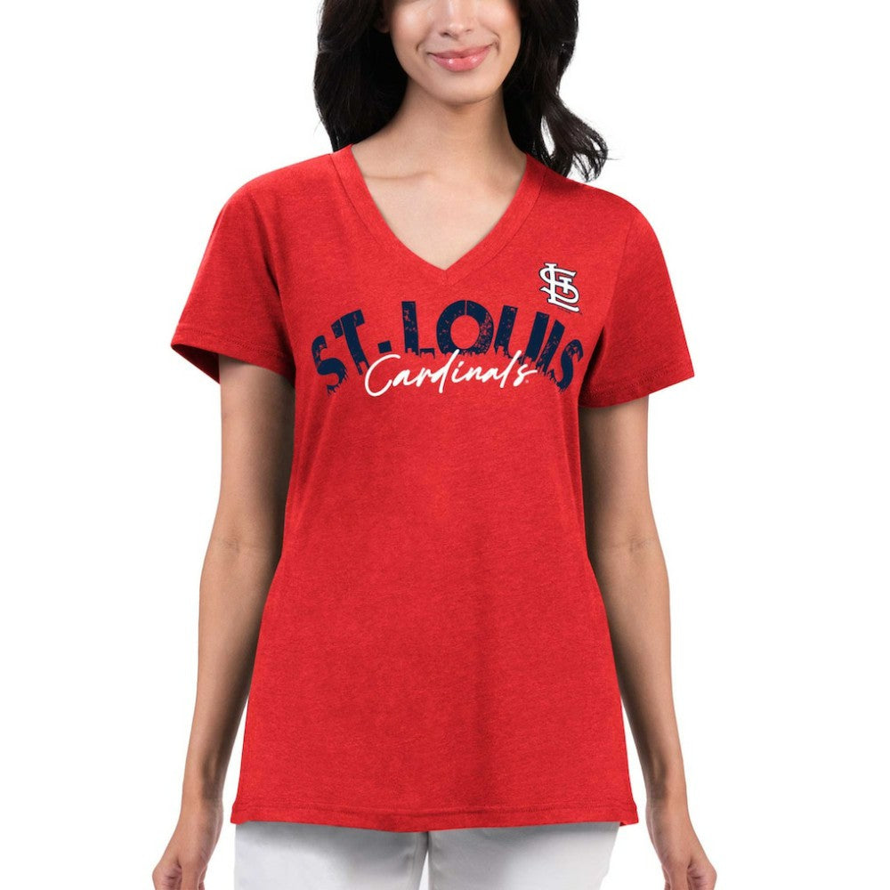 St. Louis Cardinals G-III 4Her by Carl Banks Women's Key Move V-Neck T-Shirt Outlet