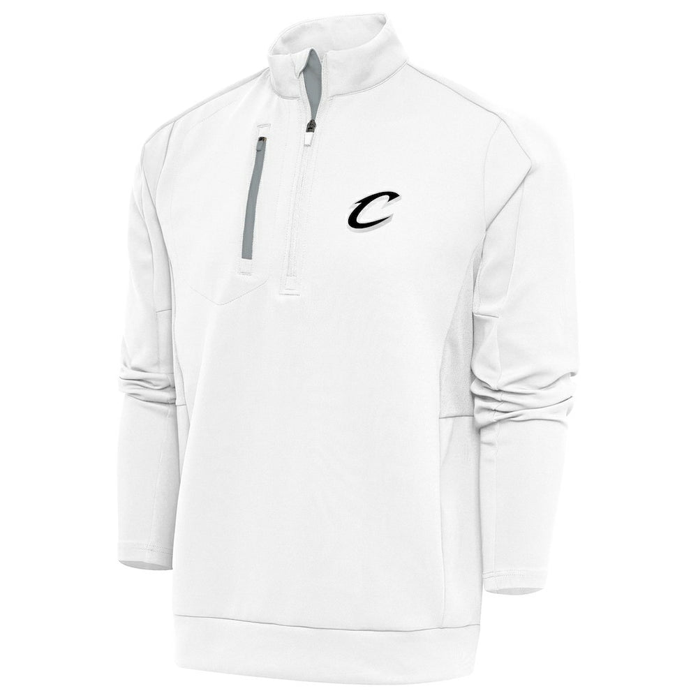 Cleveland Cavaliers Antigua Metallic Logo Generation Quarter-Zip Top White