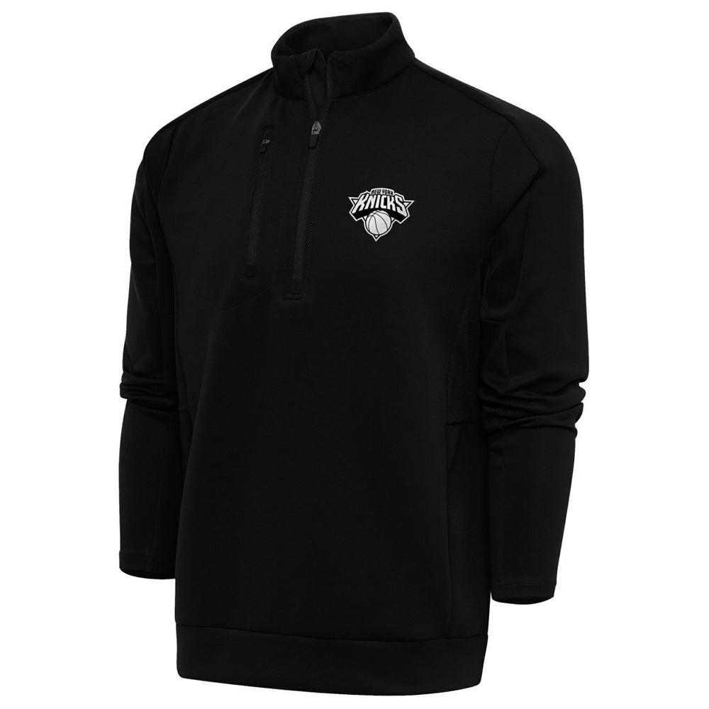 New Era New York Knicks Antigua Metallic Logo Generation Quarter-Zip Top Black