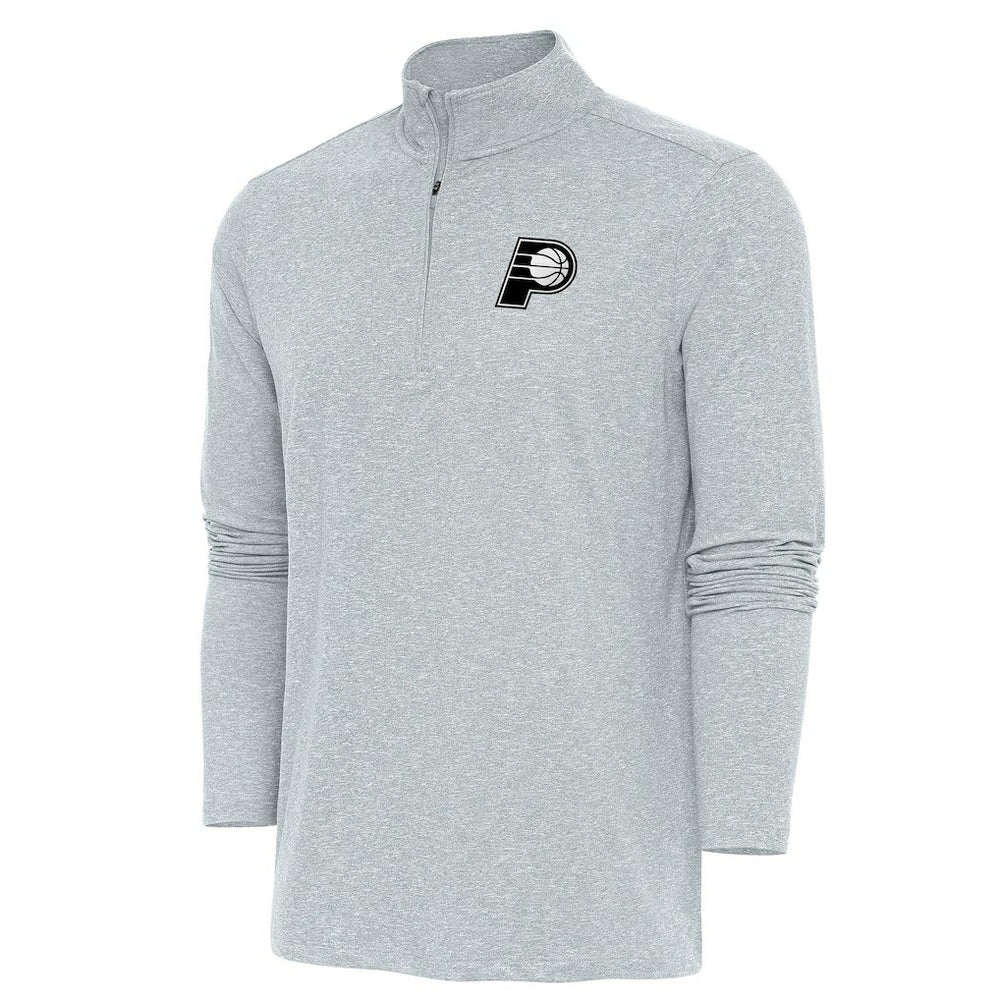 Indiana Pacers Antigua Hunk Quarter-Zip Top Heather Gray