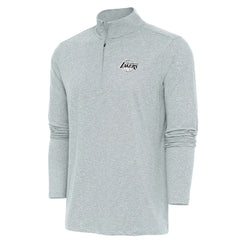 Los Angeles Lakers Antigua Hunk Quarter-Zip Top Heather Gray