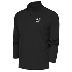 Cleveland Cavaliers Antigua Metallic Logo Tribute Quarter-Zip Top Charcoal