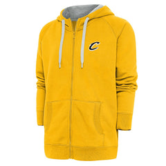 Cleveland Cavaliers Antigua Metallic Logo Victory Raglan Full-Zip Hoodie Gold