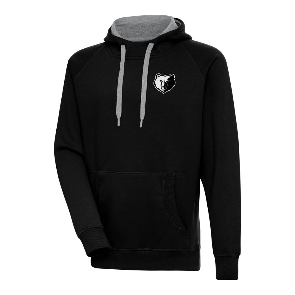 Memphis Grizzlies Antigua Metallic Logo Victory Raglan Pullover Hoodie Black