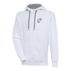 Miami Heat Antigua Metallic Logo Victory Raglan Pullover Hoodie White