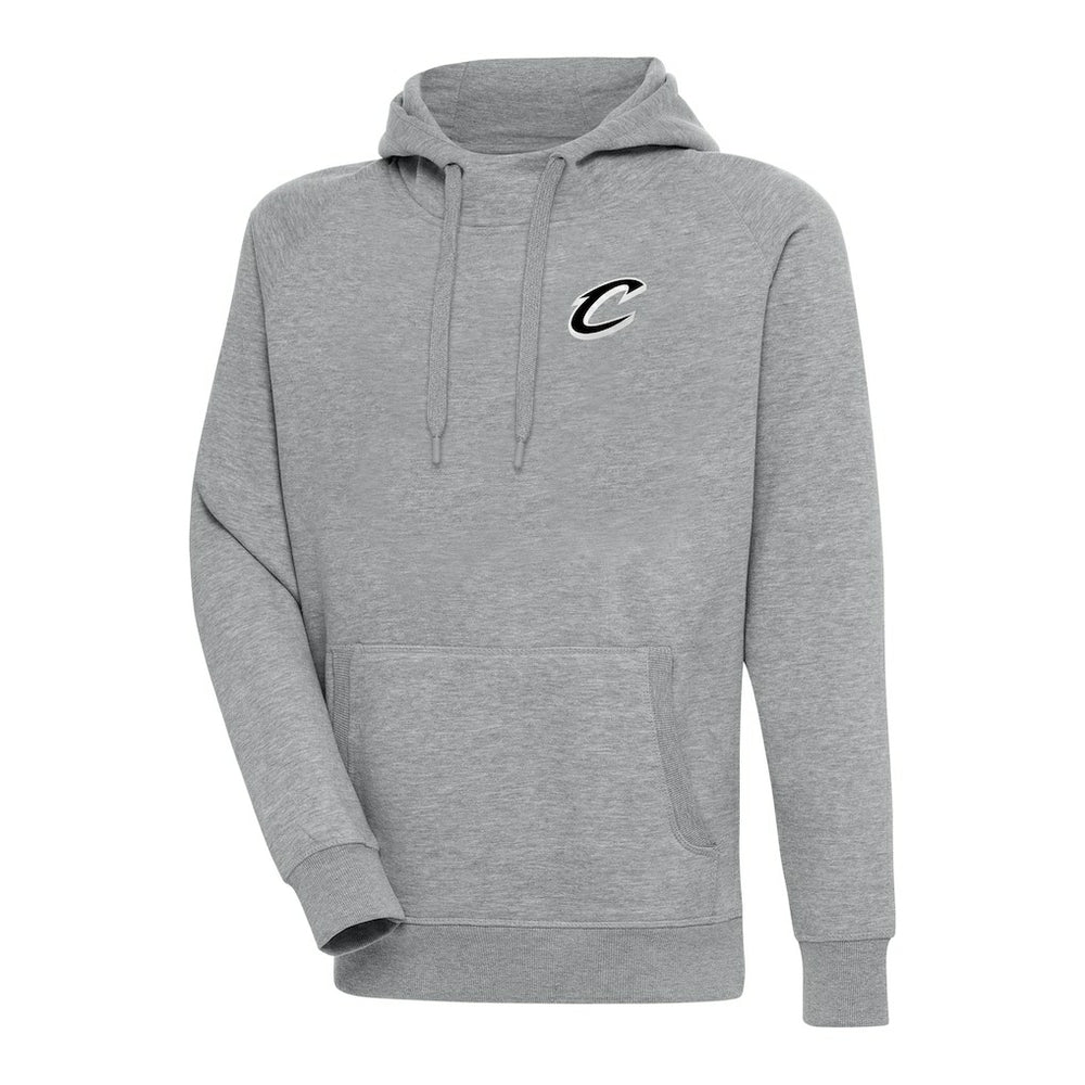 Cleveland Cavaliers Antigua Metallic Logo Victory Raglan Pullover Hoodie Heather Gray