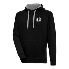 Dallas Mavericks Antigua Metallic Logo Victory Raglan Pullover Hoodie Black