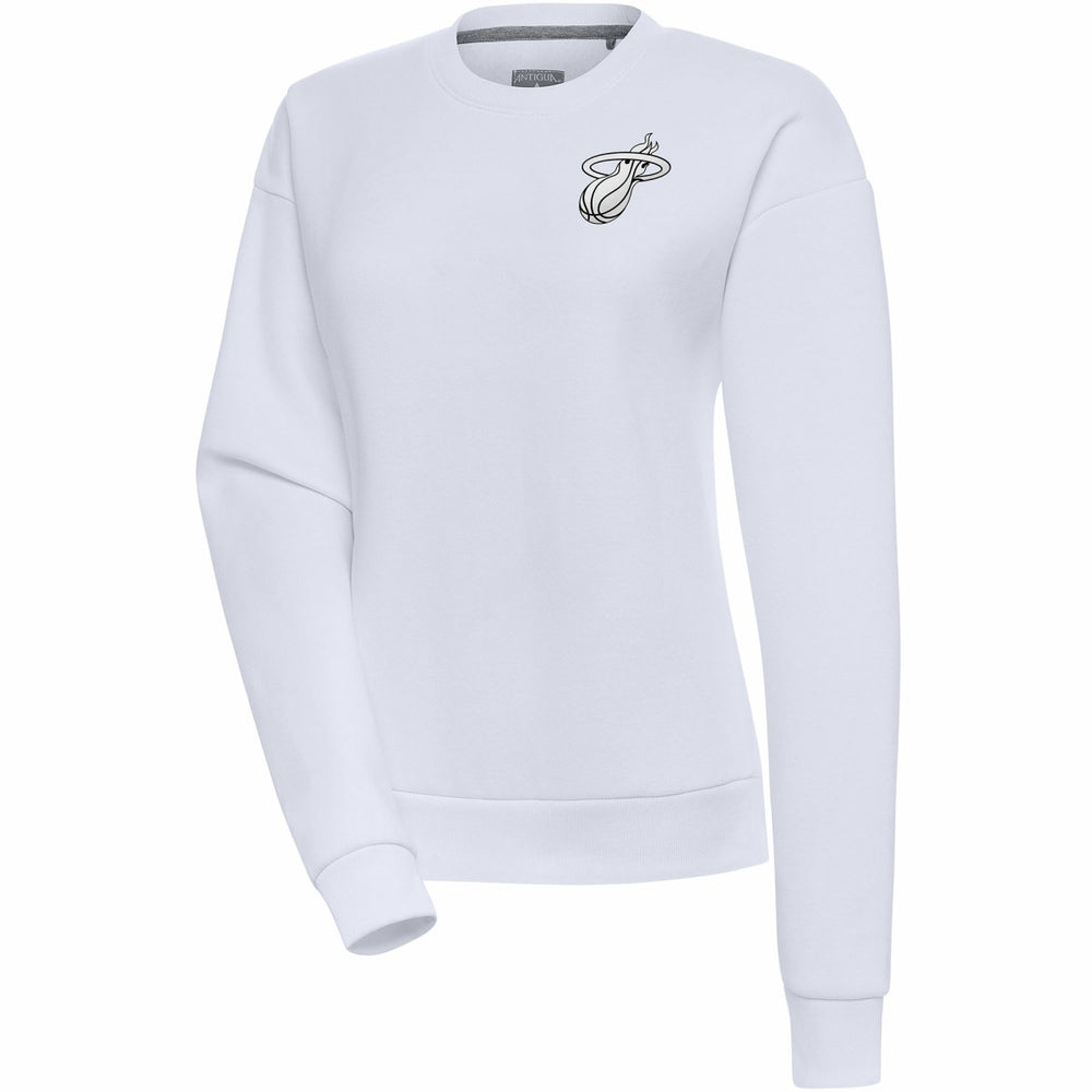 Miami Heat Antigua Women's Brushed Metallic Victory Pullover Sweatshirt - White