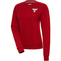 Chicago Bulls Antigua Women's Brushed Metallic Victory Pullover Sweatshirt - Red