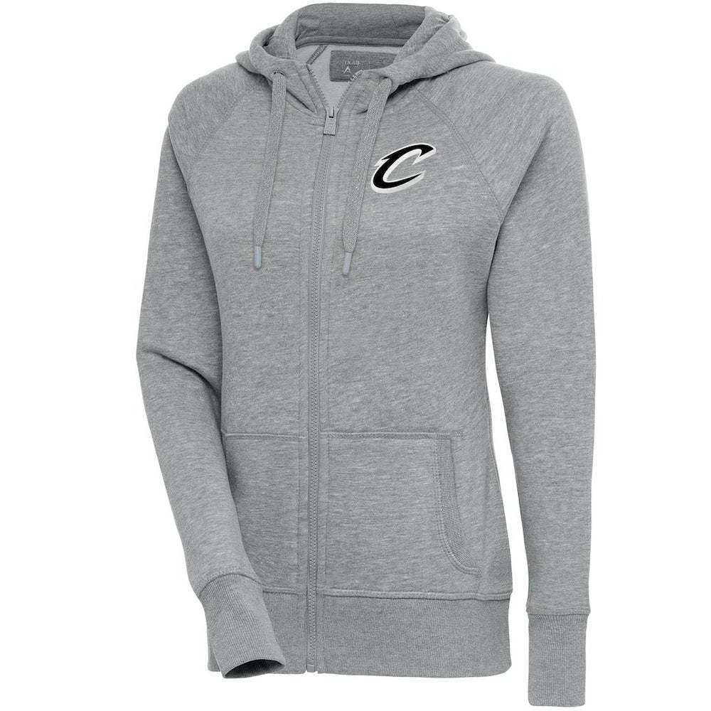 Cleveland Cavaliers Antigua Women's Brushed Metallic Victory Full-Zip Hoodie - Heather Gray