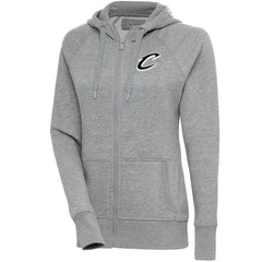 Cleveland Cavaliers Antigua Women's Brushed Metallic Victory Full-Zip Hoodie - Heather Gray