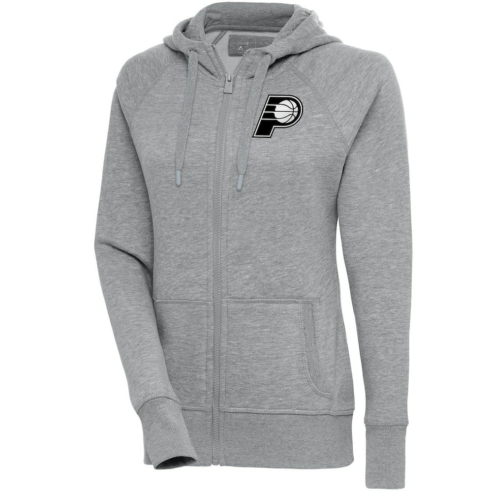 Indiana Pacers Antigua Women's Brushed Metallic Victory Full-Zip Hoodie - Heather Gray