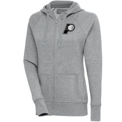 Indiana Pacers Antigua Women's Brushed Metallic Victory Full-Zip Hoodie - Heather Gray