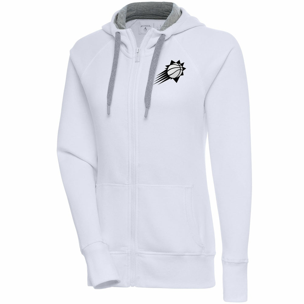 Phoenix Suns Antigua Women's Brushed Metallic Victory Full-Zip Hoodie - White