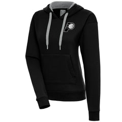 Indiana Pacers Antigua Women's Brushed Metallic Victory Pullover Hoodie - Black