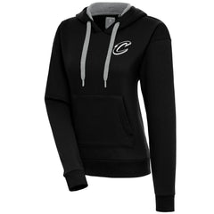 Cleveland Cavaliers Antigua Women's Brushed Metallic Victory Pullover Hoodie - Black