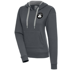 Boston Celtics Antigua Women's Brushed Metallic Victory Pullover Hoodie - Charcoal