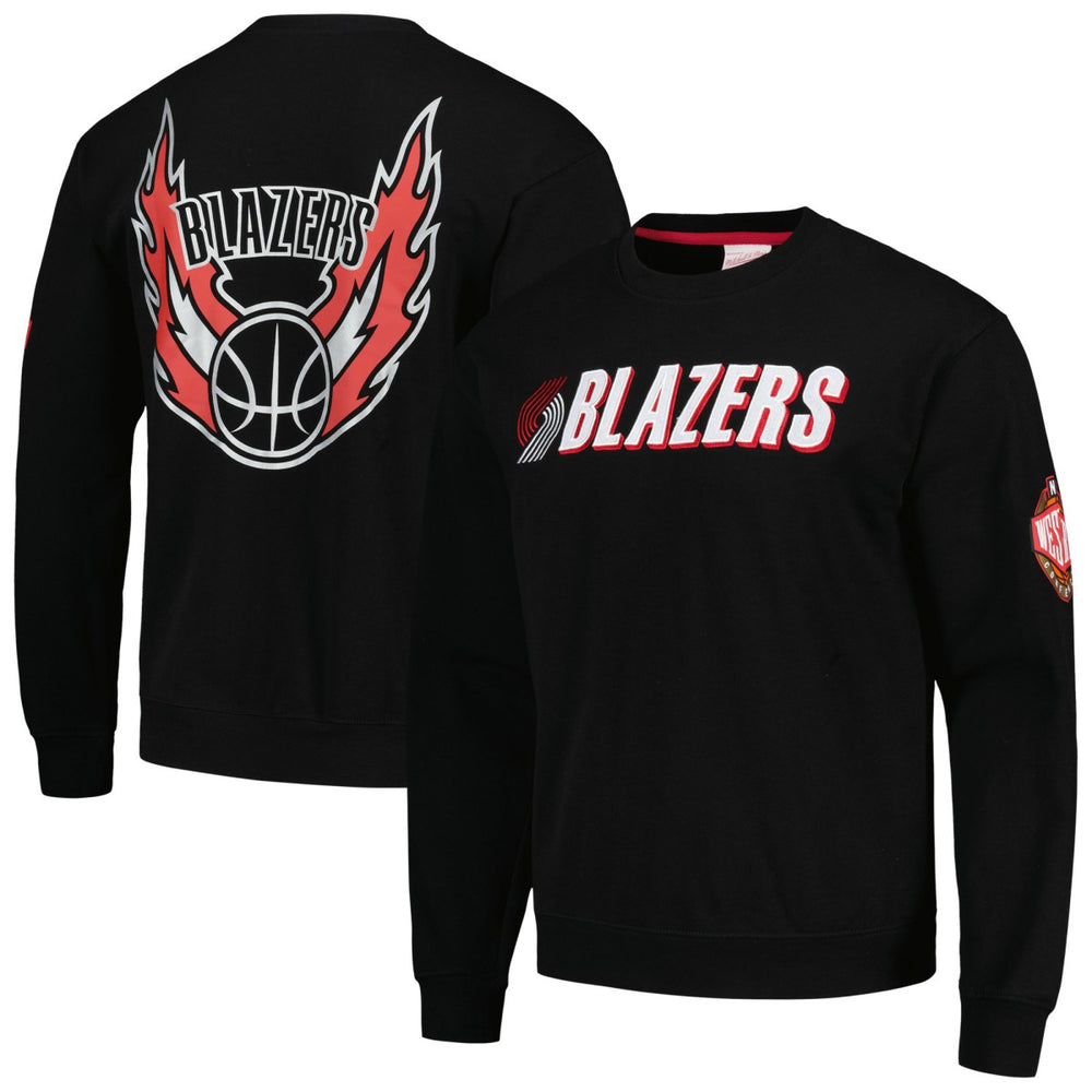 Mitchell & Ness Portland Trail Blazers Hardwood Classics There and Back Pullover Sweatshirt Black