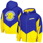 Mitchell & Ness Golden State Warriors Hardwood Classics Retro Quilted Raglan Full-Zip Hoodie Royal