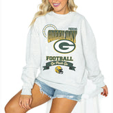 Green Bay Packers Gameday Couture Women's Oversized Run the Show Pullover Sweatshirt - Ash - NFL