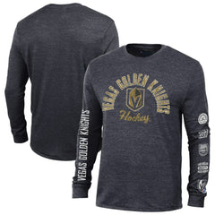 Vegas Golden Knights Champion Multi-Logo Tri-Blend Long Sleeve T-Shirt - Black | NHL near me