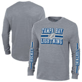 Tampa Bay Lightning Champion Tri-Blend Dual-Stripe Long Sleeve T-Shirt - Heather Gray | NHL near me