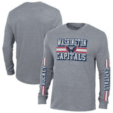 Washington Capitals Champion Tri-Blend Dual-Stripe Long Sleeve T-Shirt - Heather Gray | NHL on sale