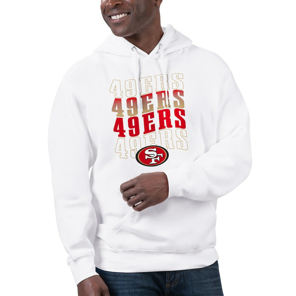 San Francisco 49ers Starter Unisex Name Drop Logo Pullover Hoodie - White - NFL